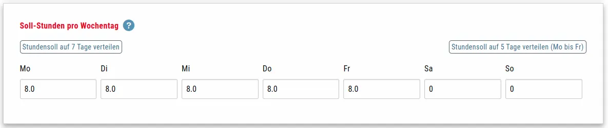 Sollzeit pro Woche